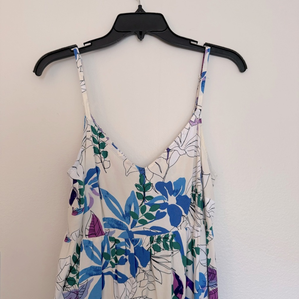 Floral Maxi Dress with Keyhole Tie Back